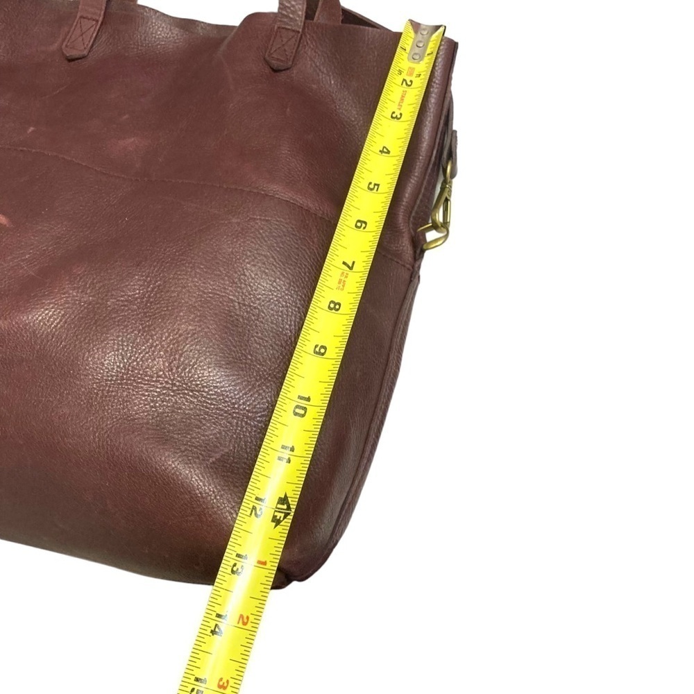 Madewell burgandy leather tote foldover messenger crossbody bag - Picture 8 of 13